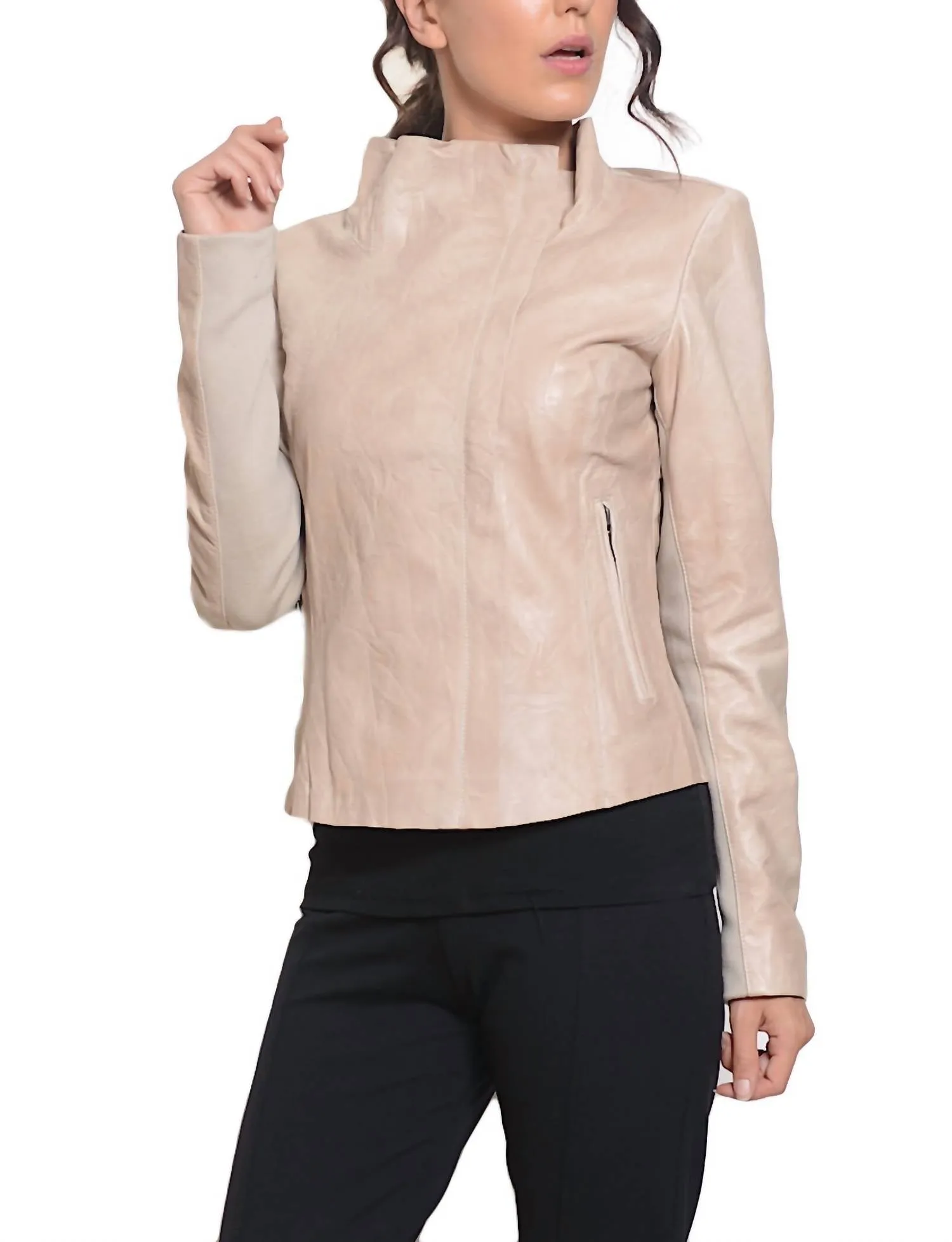 Lene Leather Jacket In Chambrey