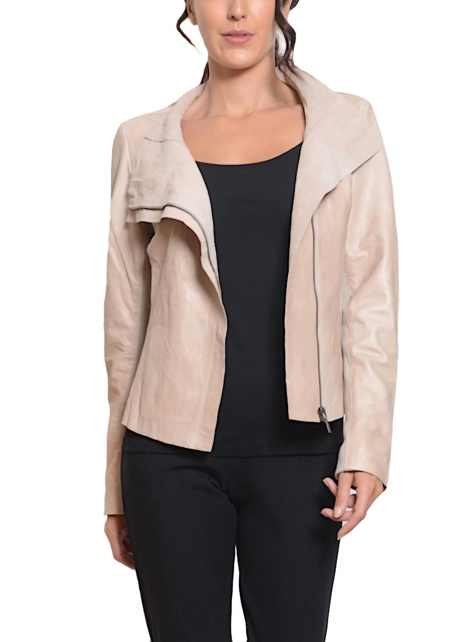 Lene Leather Jacket In Chambrey