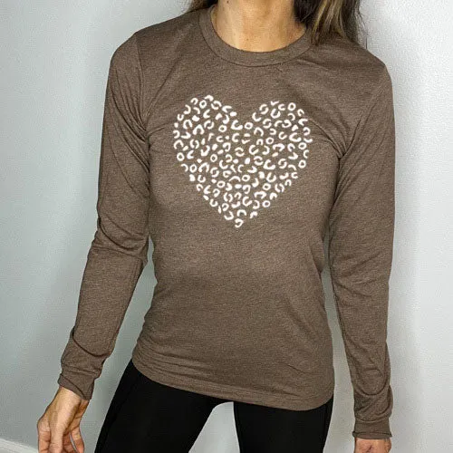 Leopard Heart Long Sleeve Tee