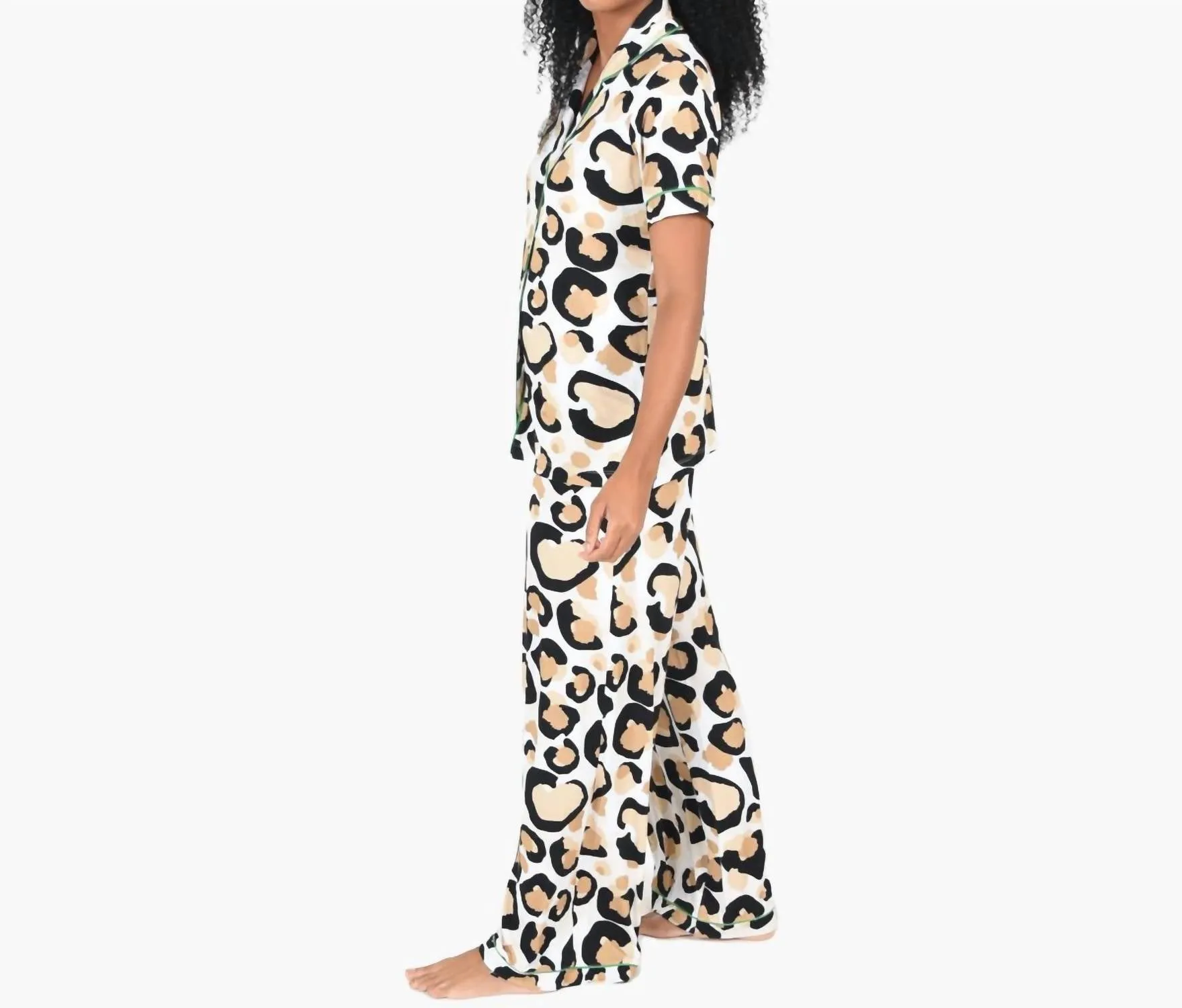 Leopard Pajamas In White
