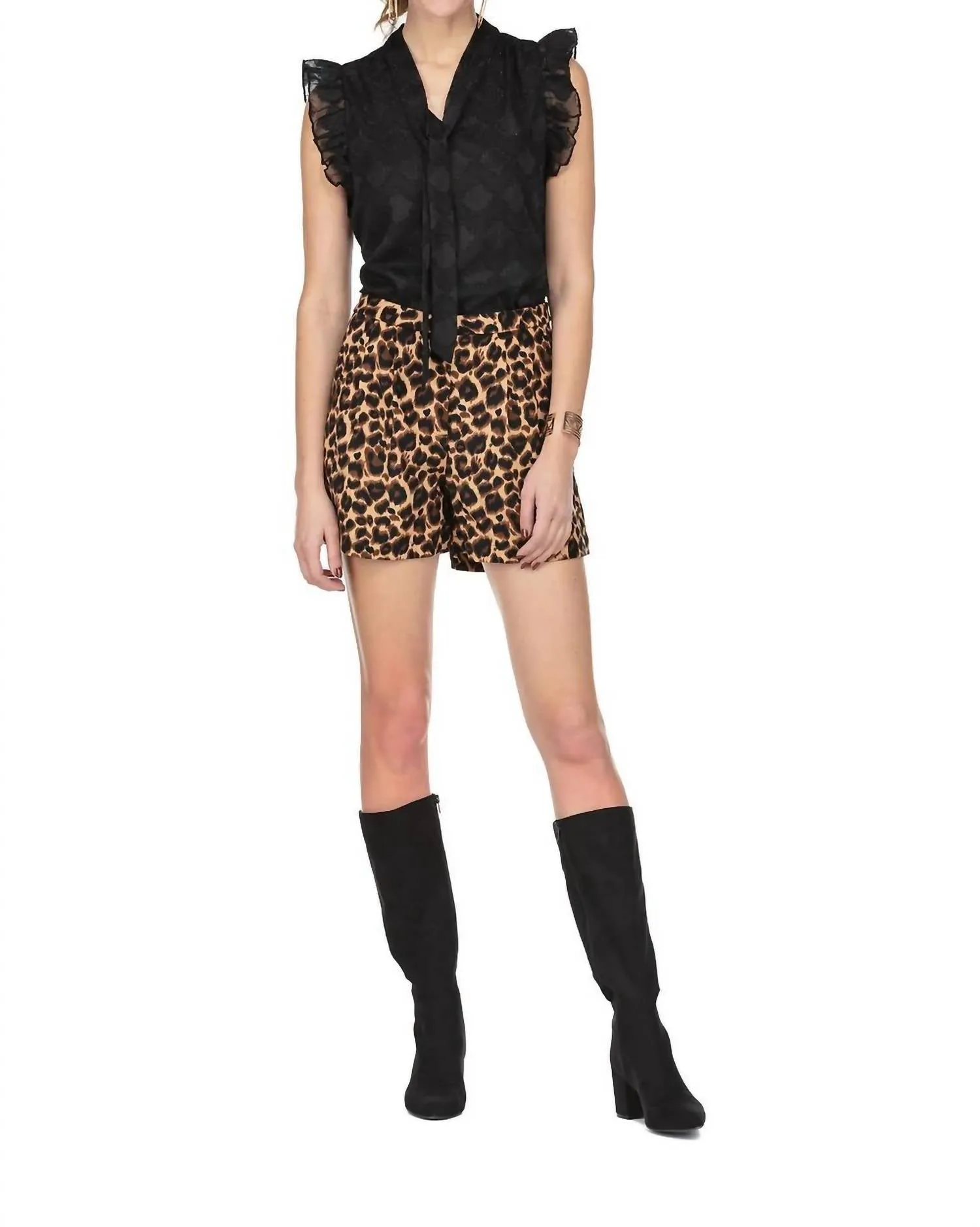 Leopard Shorts In Brown