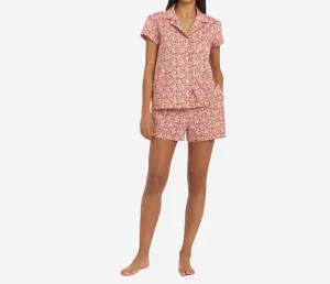 Liberty Print Floral Cotton Classic Short Pj Set In Anoki Rose