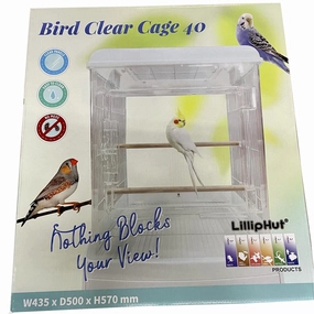Lilliphut Bird Clear Cage 40 (W 435mm x D 500mm x H 570mm) bird nesting box,bird cage accessories,bird habitat