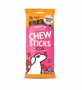 Lily's Kitchen Dog Chew Sticks w/ Beef Dog Treats (120g) meat dog treat,healthy dog snack,jerky for dogs