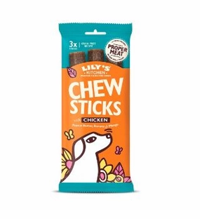 Lily's Kitchen Dog Chew Sticks w/ Chicken Dog Treats (120g) meat dog treat,healthy dog snack,jerky for dogs
