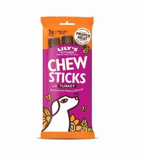 Lily's Kitchen Dog Chew Sticks w/ Turkey Dog Treats (120g) meat dog treat,healthy dog snack,jerky for dogs