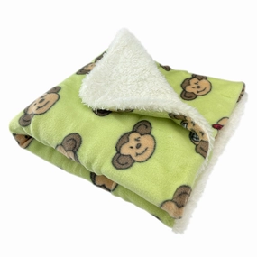 Lime Silly Monkey Fleece Dog Blanket fleece dog blanket,soft dog throw,cozy pet blanket