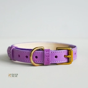 LISH Ada Violet Purple Harris Tweed Dog Collar dog collar,leather dog collar,adjustable dog collar