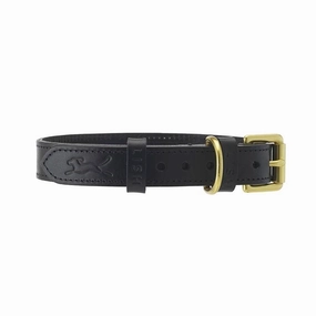 LISH Coopers Black Luxe Italian Leather Dog Collar dog collar,leather dog collar,adjustable dog collar