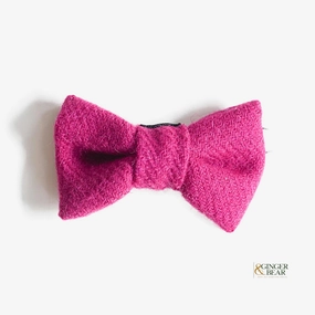 LISH Dog Bow Tie, Dora Magenta Pink Harris Tweed performance harness,agility dog vest,athletic dog gear