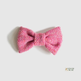 LISH Dog Bow Tie, Rose Pink Harris Tweed performance harness,agility dog vest,athletic dog gear