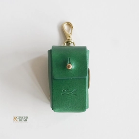LISH Dog Poop Bag Leather Dispenser: Coopers Avocado Green dog business cards,pet business supplies,doggie storefront