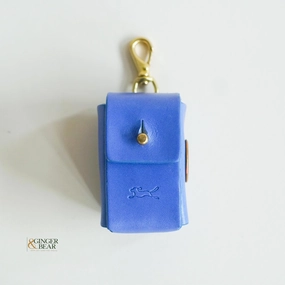 LISH Dog Poop Bag Leather Dispenser: Coopers Cobalt Blue dog business cards,pet business supplies,doggie storefront
