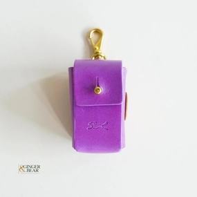 LISH Dog Poop Bag Leather Dispenser: Coopers Violet Purple dog business cards,pet business supplies,doggie storefront