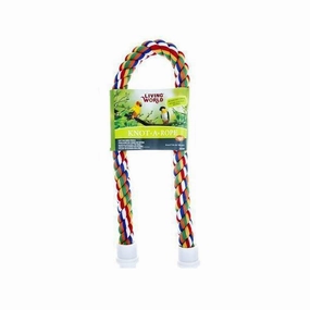 Living World Knot-A-Rope Multi-Coloured Cotton Perch 30mm x 36cm L - 81382 bird nesting box,bird cage accessories,bird habitat