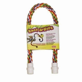 Living World Knot-A-Rope Multi-Coloured Cotton Perch 30mm x 53cm L - 81380 bird nesting box,bird cage accessories,bird habitat