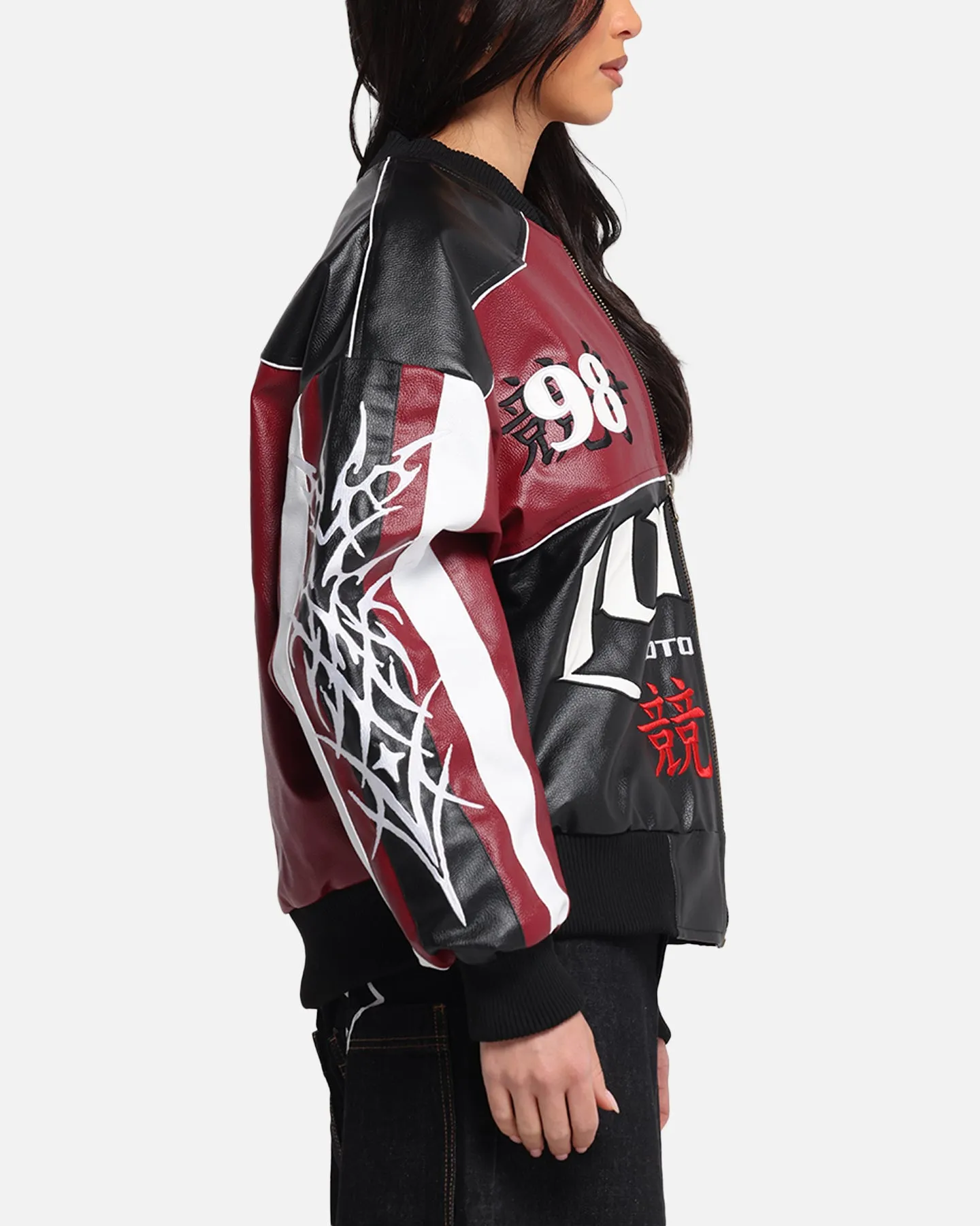 Loiter Tokyo Drift Vegan Leather Jacket Red