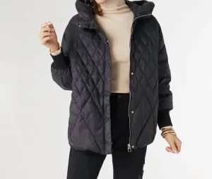 Londyn Relaxed Down Quilted Jacket In Black