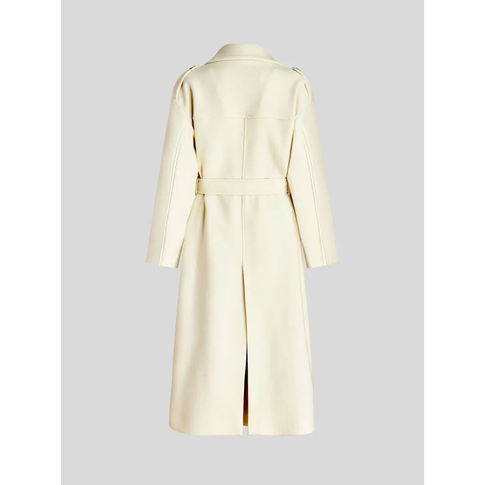 LONG COAT WITH BELT AND EMBROIDERY