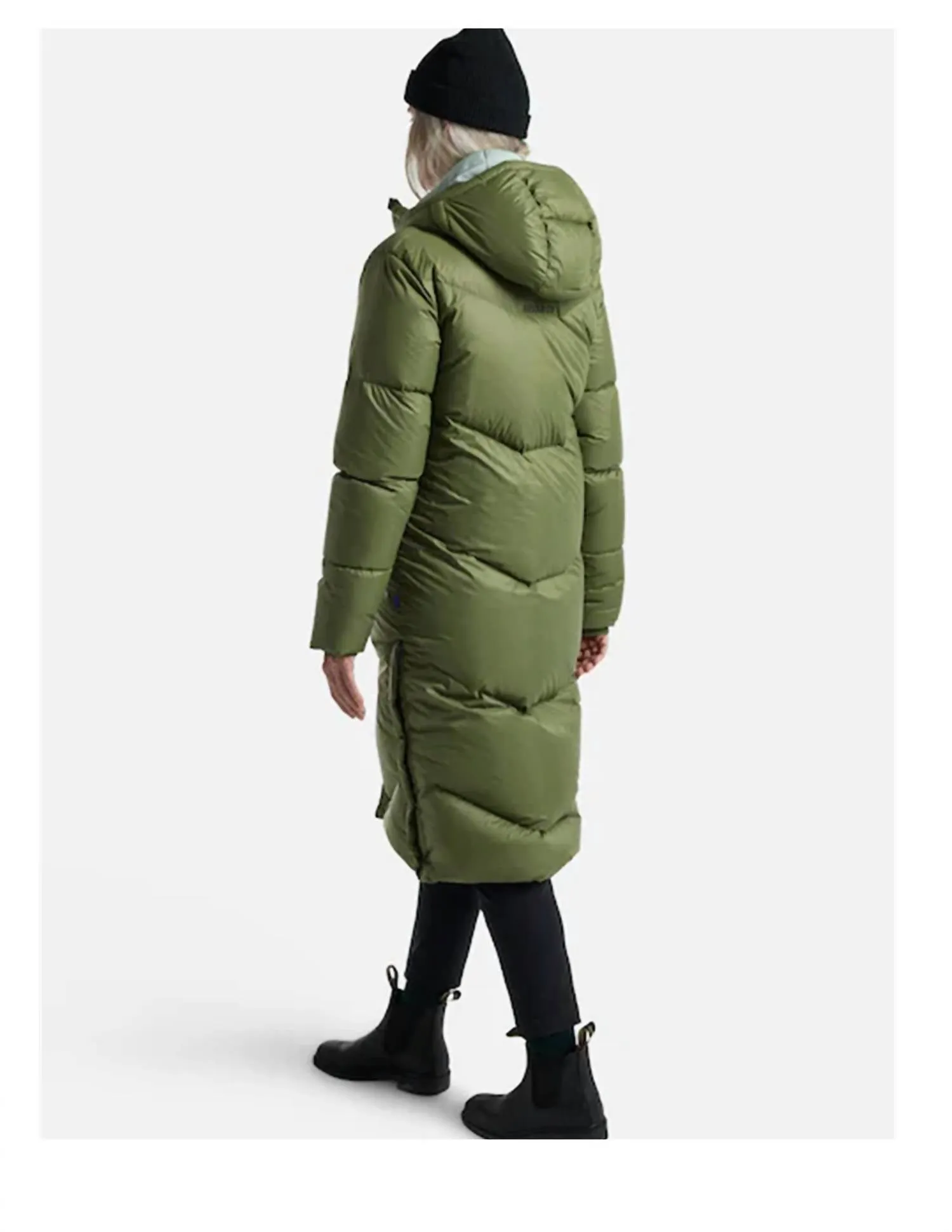 Long Down Parka In Forest Moss