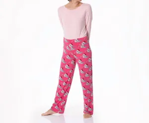 Long Sleeve Tee & Pajama Pants Set In Winter Rose Holiday Sharks