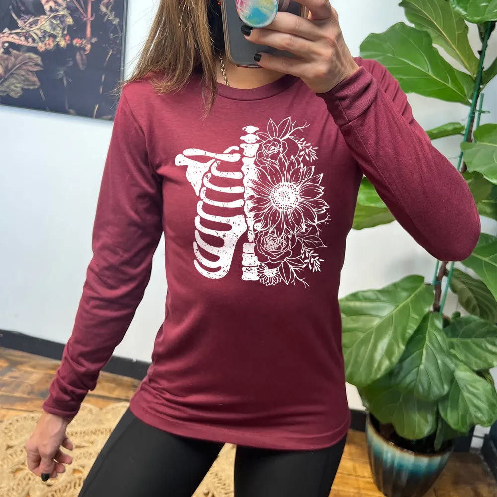 Long Sleeve Tee | Floral Ribcage
