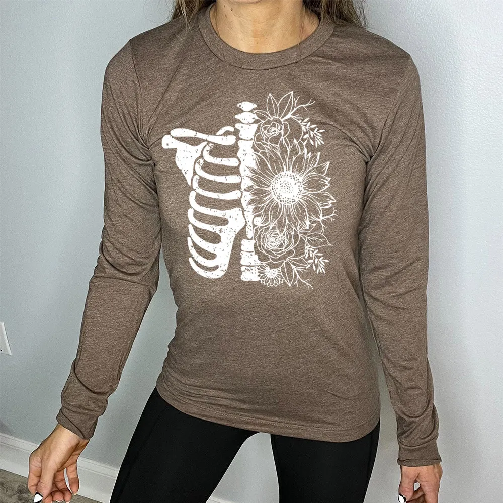 Long Sleeve Tee | Floral Ribcage