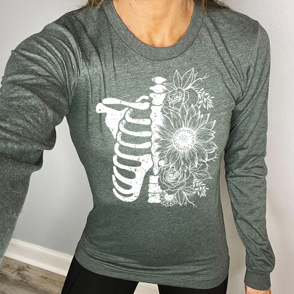 Long Sleeve Tee | Floral Ribcage