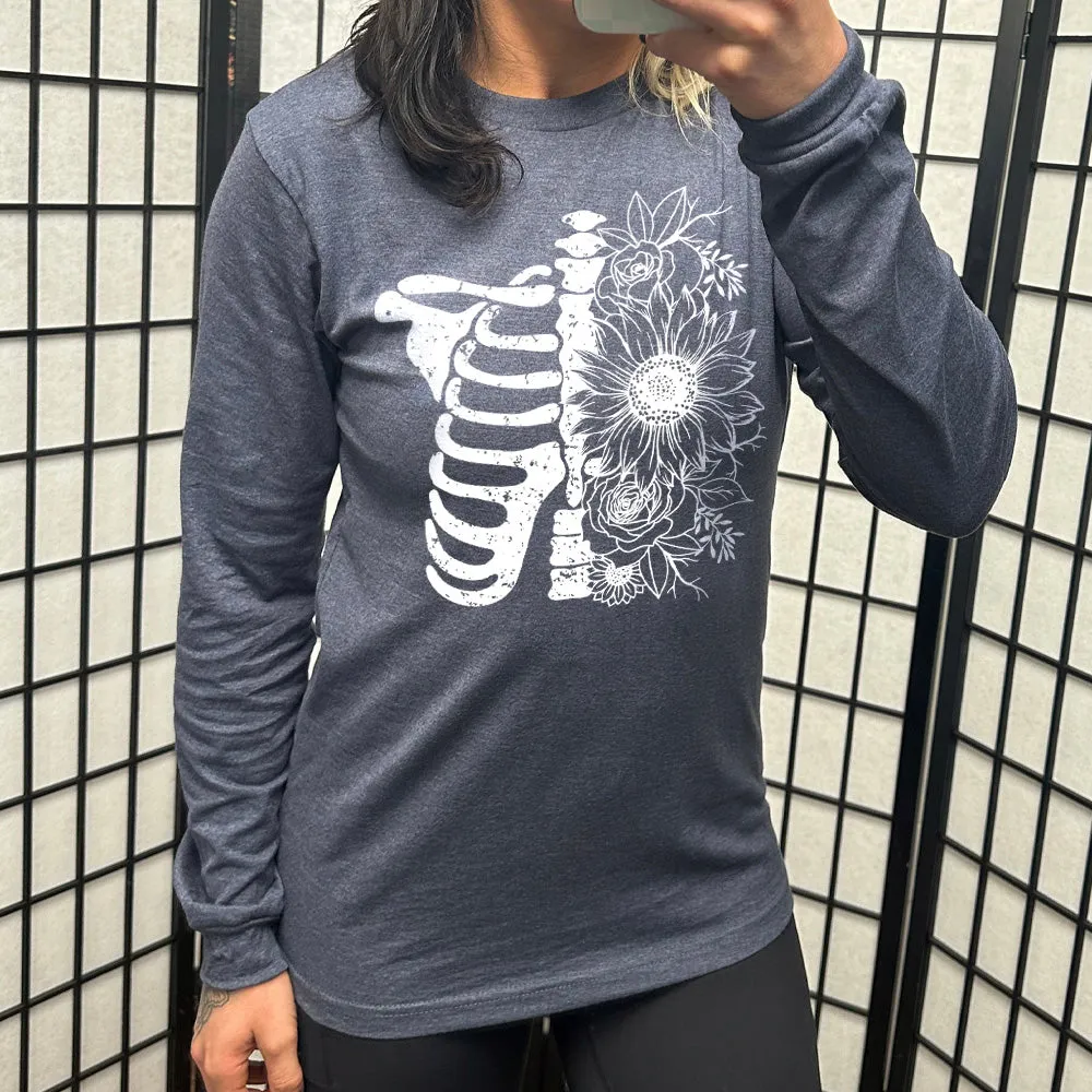 Long Sleeve Tee | Floral Ribcage