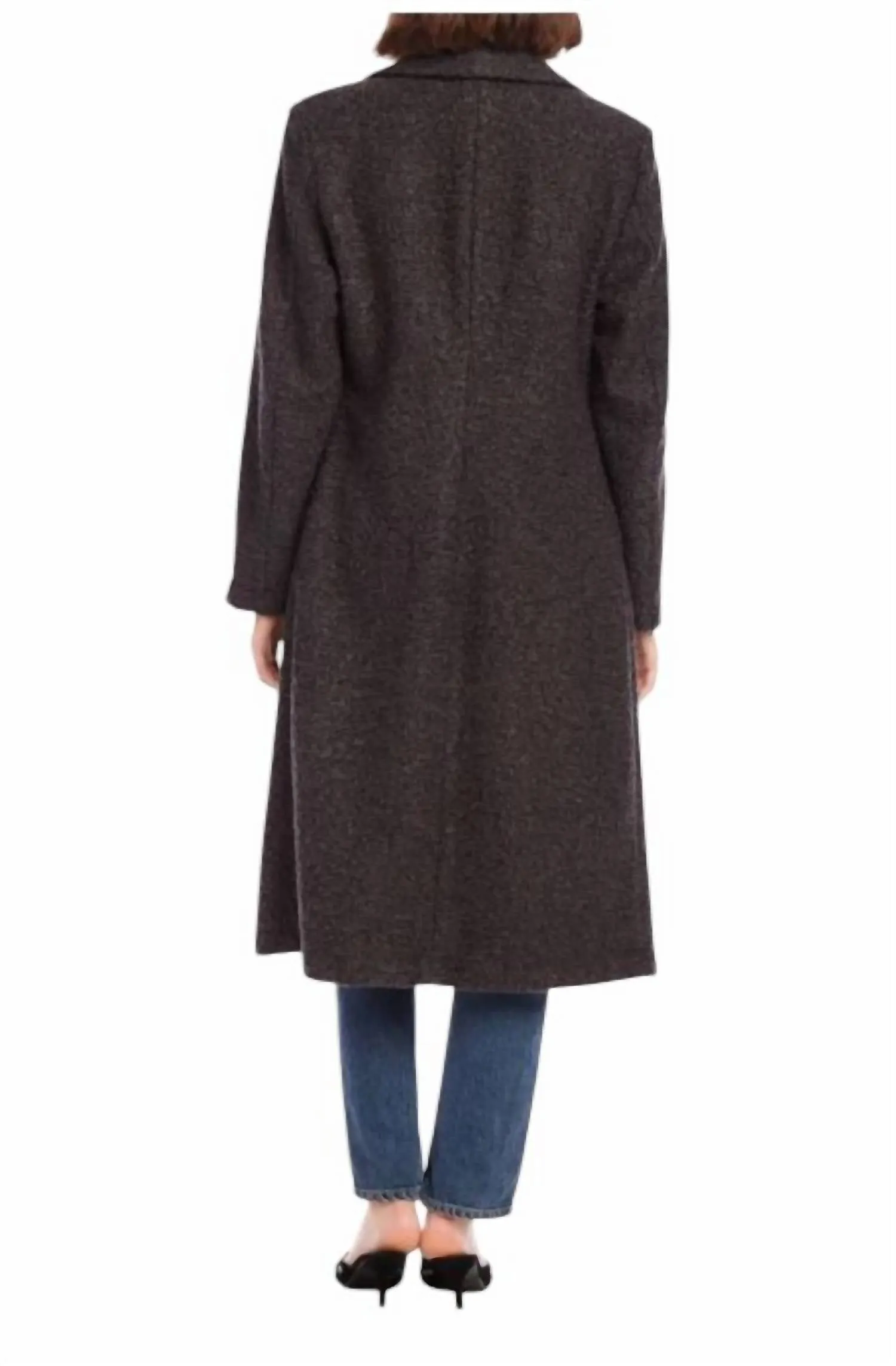 Long Teddy Coat In Charcoal