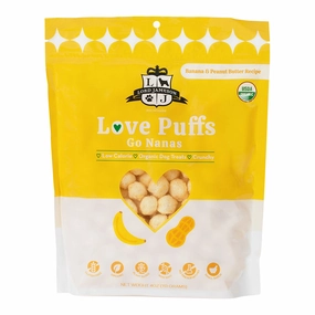 Lord Jameson Organic Dog Treats - Love Puffs - Go Nanas 4oz Bag dog biscuit treats,crunchy dog snacks,dog cookies