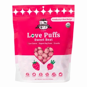 Lord Jameson Organic Dog Treats - Love Puffs - Sweet Beats 4oz Bag dog biscuit treats,crunchy dog snacks,dog cookies