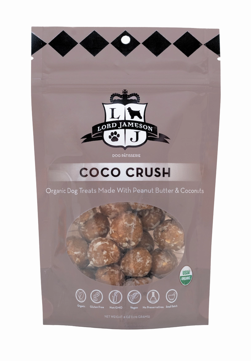 Lord Jameson Organic Dog Treats Coco Crush - Peanut Butter 6oz Bag barn supply,horse stable organizer,poultry waterer