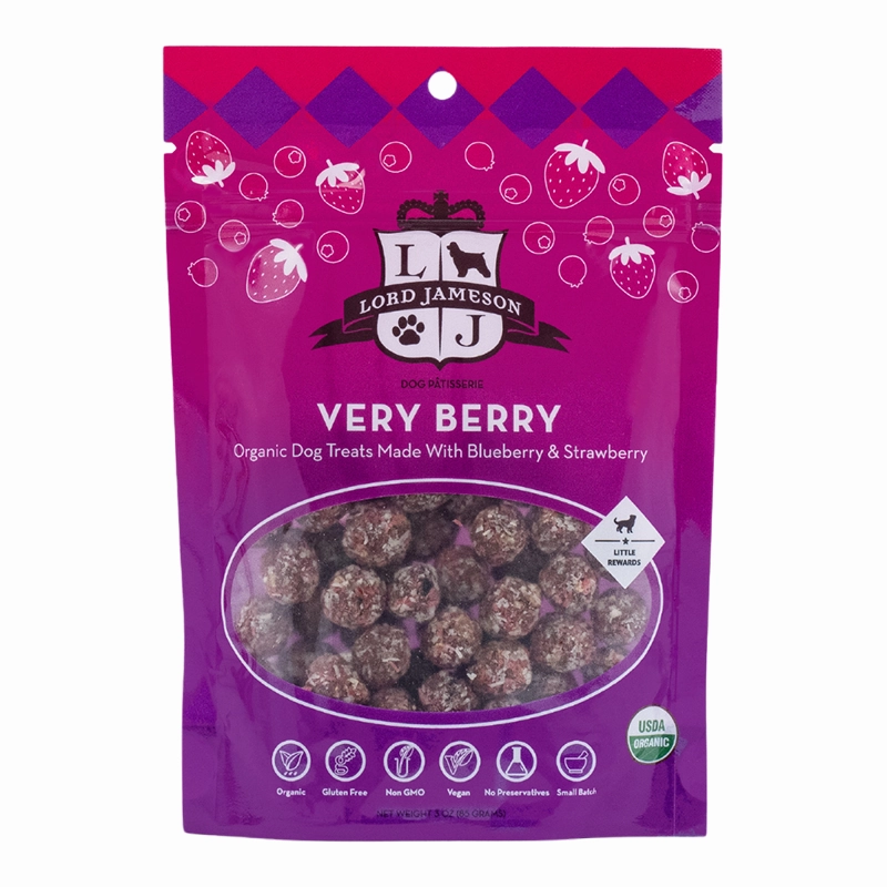 Lord Jameson Organic Dog Treats Very Berry - Blueberry   Strawberry 3oz Bag barn supply,horse stable organizer,poultry waterer