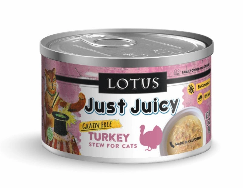 Lotus Wet Cat Food Grain-Free Just Juicy Turkey Stew grain free wet cat food,senior cat wet food,cat pt