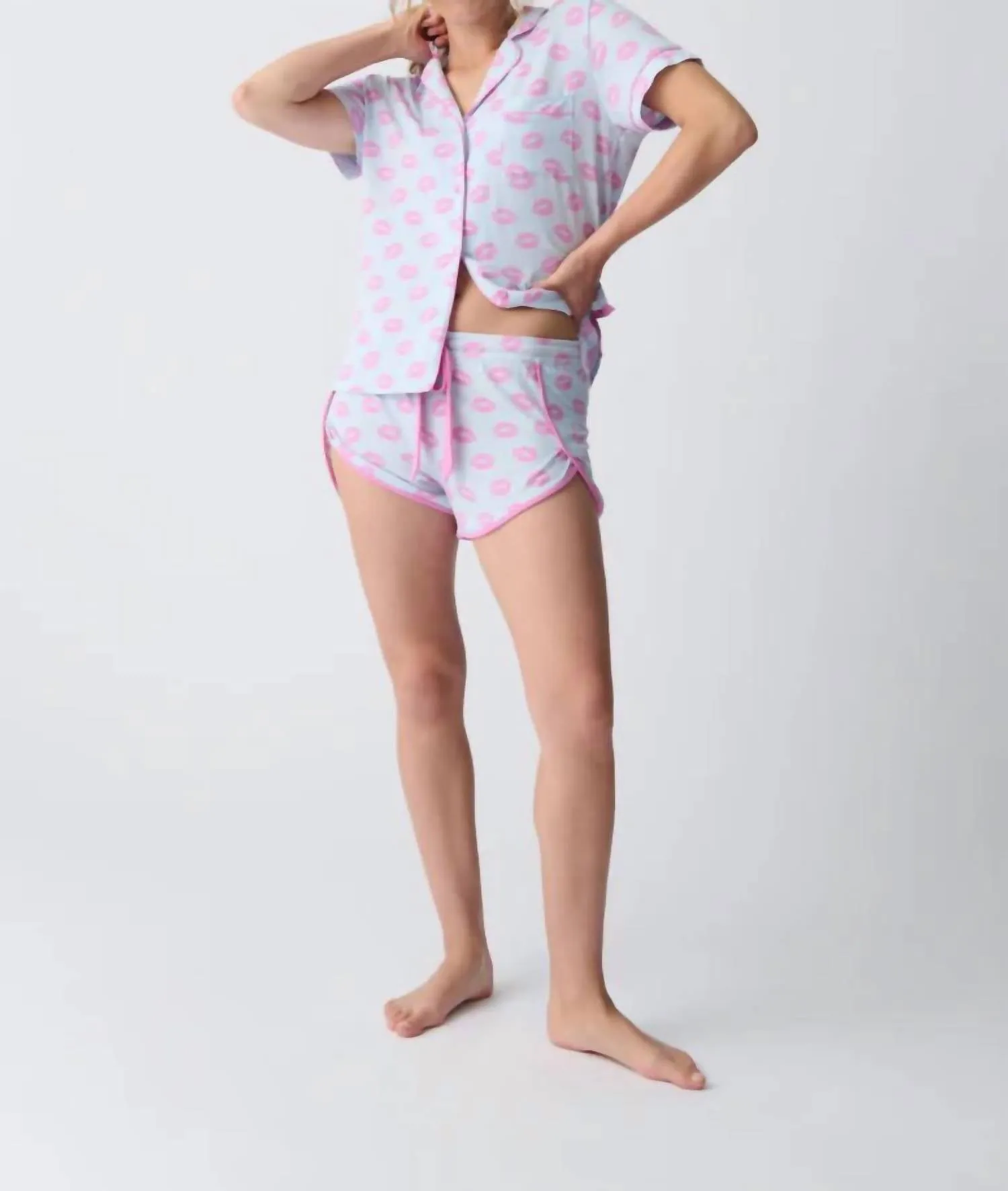 Lovely Dreams Pajama Set In Light Blue