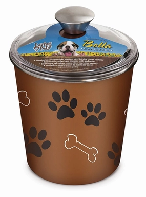 Loving Pets Bella Dog and Cat Treat Canister, Copper cat food bowl,cat feeder,elevated cat dish