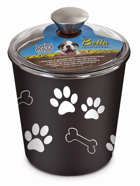 Loving Pets Bella Dog and Cat Treat Canister, Espresso cat food bowl,cat feeder,elevated cat dish