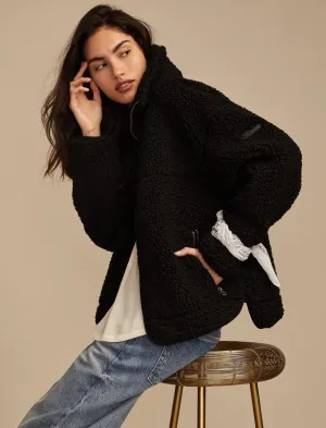 Lucky Brand Women's Faux Shearling Zip Up Jacket
