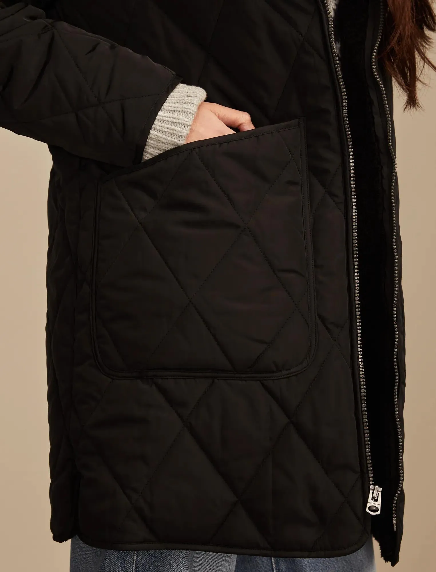 Lucky Brand Women's Military Puffer Jacket
