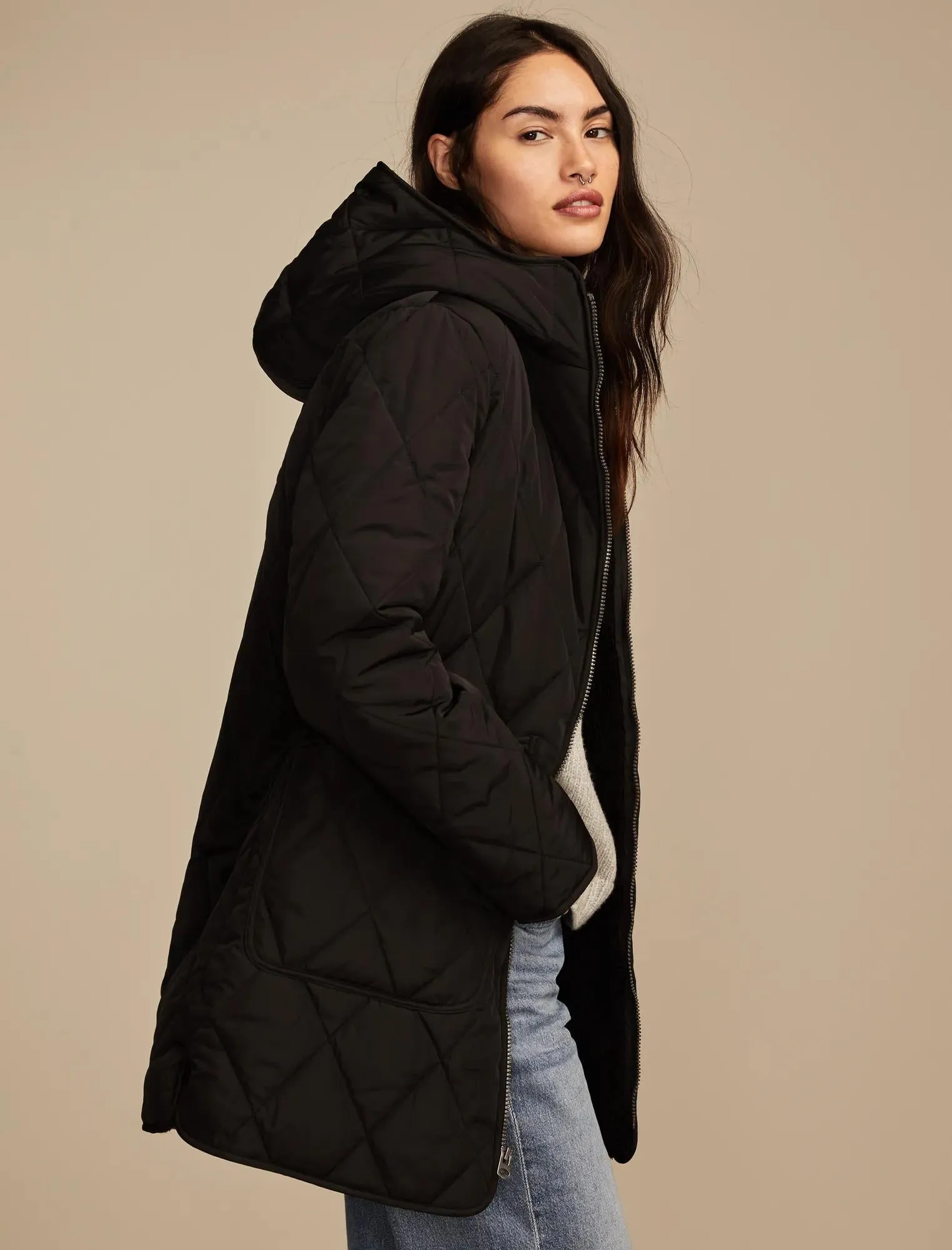 Lucky Brand Women's Military Puffer Jacket