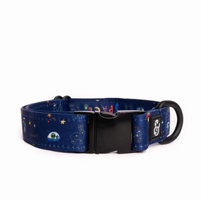 Lucy&Co Dog Collar: The Space Doodle dog collar,leather dog collar,adjustable dog collar