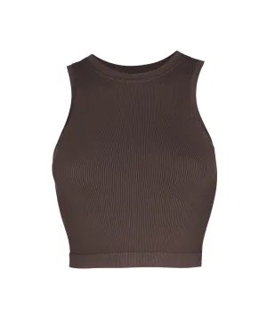 LUMINOUS Ribbed Vest | Chocolate Brown
