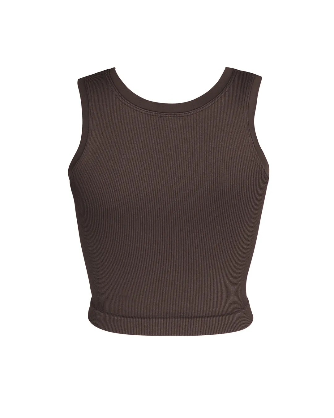 LUMINOUS Ribbed Vest | Chocolate Brown