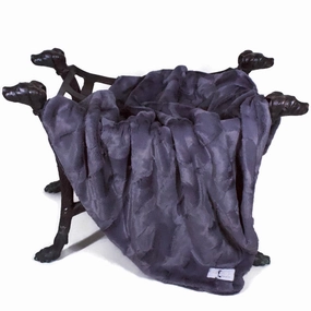 Luxe Dog Blanket Pewter fleece dog blanket,soft dog throw,cozy pet blanket