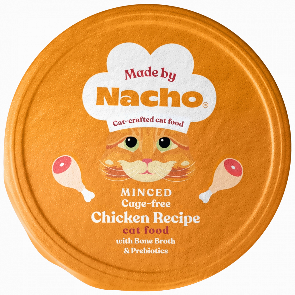 Made By Nacho Minced Cage-Free Chicken Recipe Cat Food With Bone Broth & Prebiotics cat toys and food,complete cat care,all in one cat kit