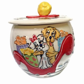 Maltese 2 Dog Treat Jar pet apparel,dog hoodie,fashionable pet wear
