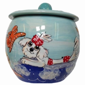 Maltese 3 Dog Treat Jar pet apparel,dog hoodie,fashionable pet wear