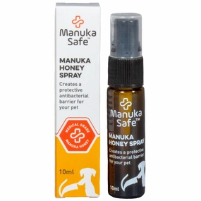 ManukaSafe Manuka Honey Spray For Pets 10ml (Exp May 2023) dog dental kit,pet toothbrush,dog oral care