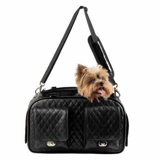 Marlee 2 Black Quilted Carrier dog travel crate,airline approved dog carrier,dog transport bag